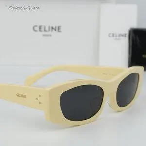 Celine CL40245U 39A BRAND NEW Sunglasses Butter Beige Smoke Geometric Unisex NEW Celine CL40245U 39A Solid Butter Beige Smoke Geometric  main image 2